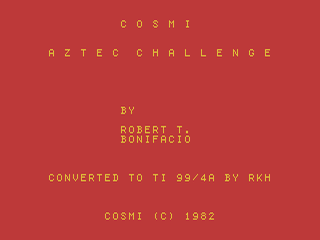 Aztec Challenge opening screen