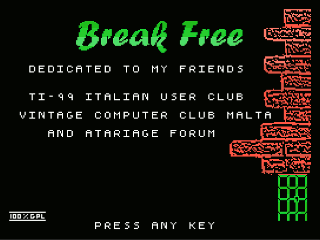 Break Free opening screen