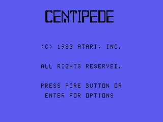 Centipede opening screen