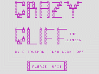 Crazy Cliff opening screen