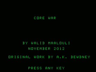 Core War opening screen