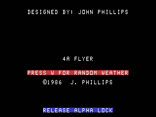 4A Flyer opening screen