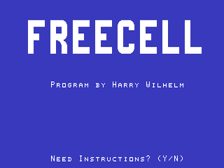 Freecell opening screen