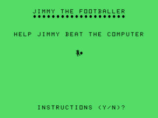 Jimmy the Footballer opening screen