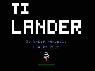 TI Lander opening screen
