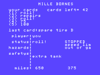 Mille Bornes in-game shot