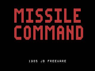 Missile Command opening screen