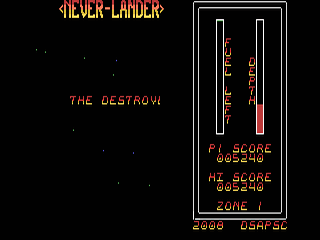 Never-Lander opening screen