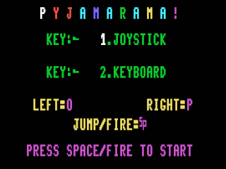 Pyjamarama opening screen