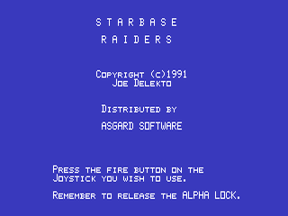 Starbase raiders opening screen