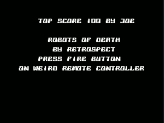 Robots of Death opening screen