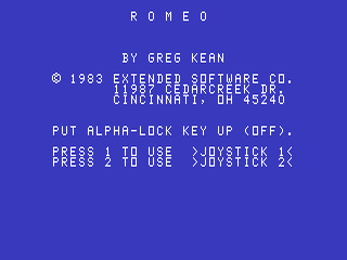 Romeo opening screen