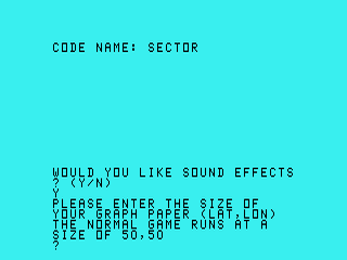 Code Name: Sector opening screen