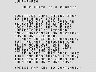 Jump-A-Peg opening screen