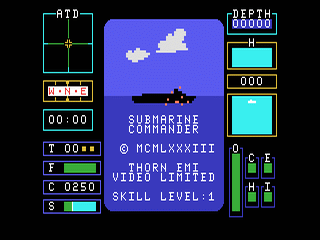 Submarine Commander opening screen