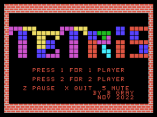Tetris opening screen