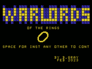 Warlords of the Rings opening screen