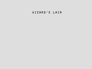 Wizard's Lair opening screen